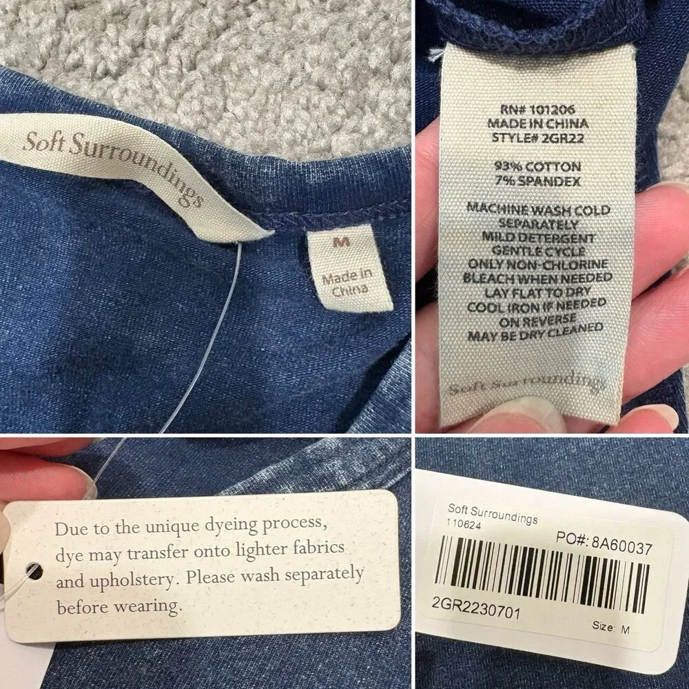 Soft Surroundings Janet Knit Denim Maxi Dress Size M